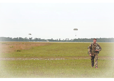Aerial Delivery Supervisor, Staff Sergeant Romeo after sucessful jump.